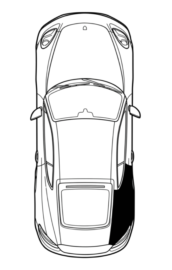 Passenger Rear Quarter Panel location