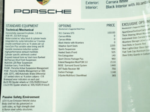 2011 Porsche 911 Carrera GTS in Carrara White — Strada Nera San Diego